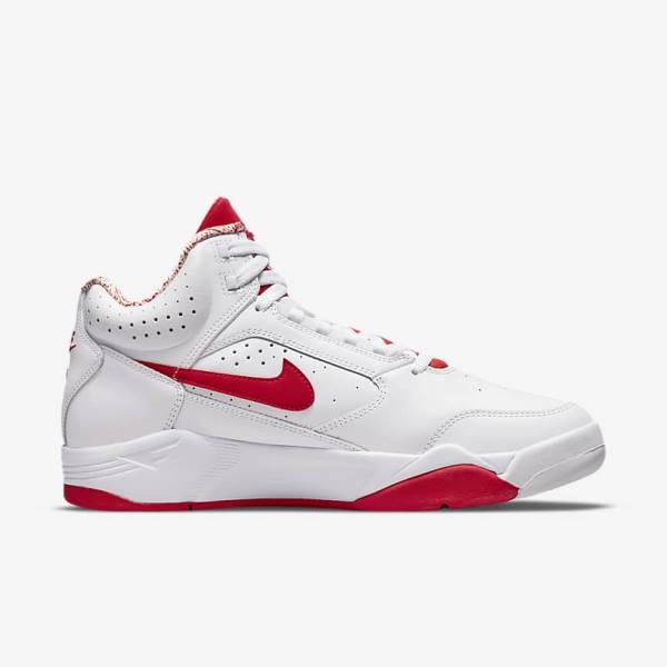 Nike Air Flight Lite Mid Sneakers Herren Weiß Rot | NK346ZWB