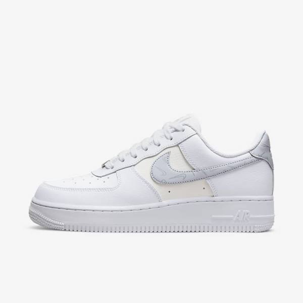 Nike Air Force 1 07 Sneakers Damen Weiß Metal Silber Platin | NK380LVF