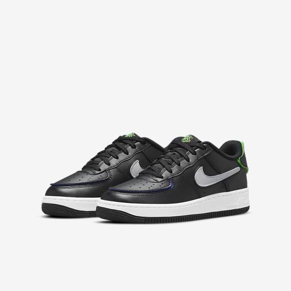 Nike Air Force 1-1 Older Sneakers Kinder Schwarz Metal Silber | NK690PHN