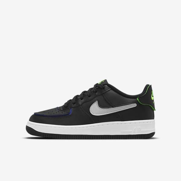 Nike Air Force 1-1 Older Sneakers Kinder Schwarz Metal Silber | NK690PHN