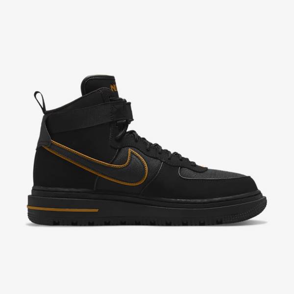 Nike Air Force 1 Boot Sneakers Herren Schwarz Braun Gold | NK216MSE