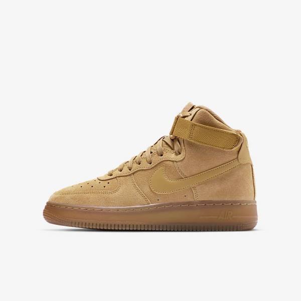 Nike Air Force 1 High LV8 3 Older Sneakers Kinder Braun Hellbraun | NK132XZH