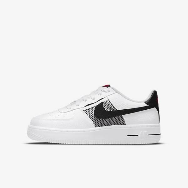 Nike Air Force 1 LV8 Older Sneakers Kinder Weiß Rot Weiß Schwarz | NK241UVW