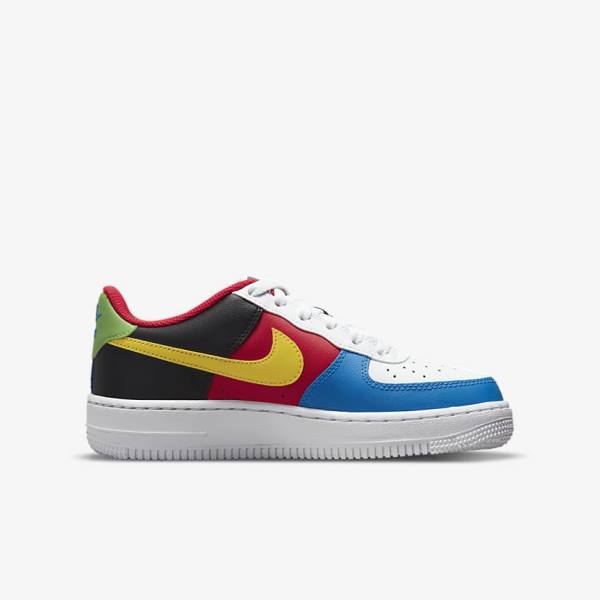 Nike Air Force 1 LV8 Older Sneakers Kinder Weiß Rot Königsblau Gold | NK431KXZ