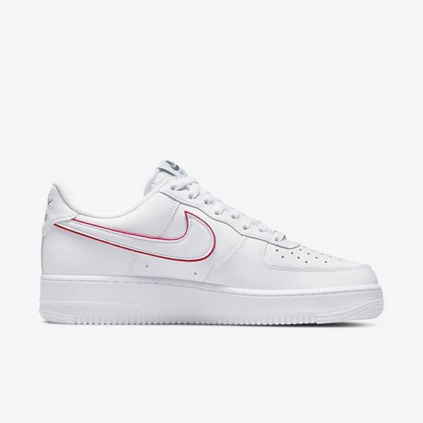 Nike Air Force 1 Sneakers Herren Weiß Grün Metal Silber Rot | NK761HAD