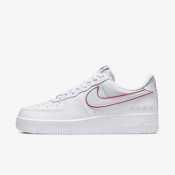 Nike Air Force 1 Sneakers Herren Weiß Grün Metal Silber Rot | NK761HAD