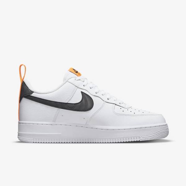 Nike Air Force 1 Sneakers Herren Weiß Orange Silber Schwarz | NK793JZO