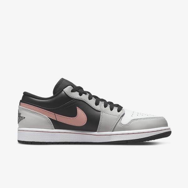 Nike Air Jordan 1 Low Sneakers Herren Schwarz Grau Weiß Koralle | NK958MGE