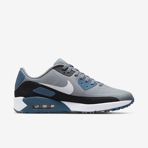 Nike Air Max 90 G Golfschuhe Herren Grau Schwarz Weiß | NK836GSW