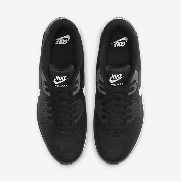 Nike Air Max 90 G Golfschuhe Herren Schwarz Dunkelgrau Weiß | NK042XCV