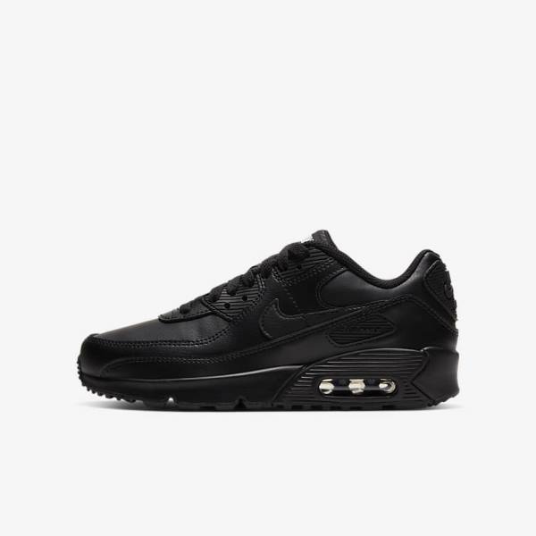 Nike Air Max 90 LTR Older Sneakers Kinder Schwarz Weiß | NK634GMT