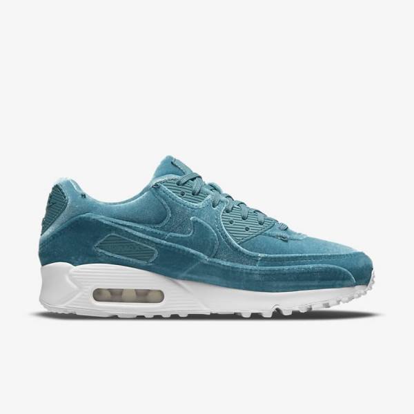 Nike Air Max 90 Premium Sneakers Damen Grau Grün Metal Silber Weiß Grau Grün | NK356NOR