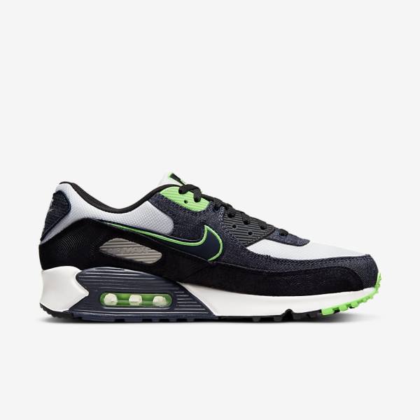 Nike Air Max 90 SE Sneakers Herren Schwarz Grün Weiß Schwarz | NK673IPY