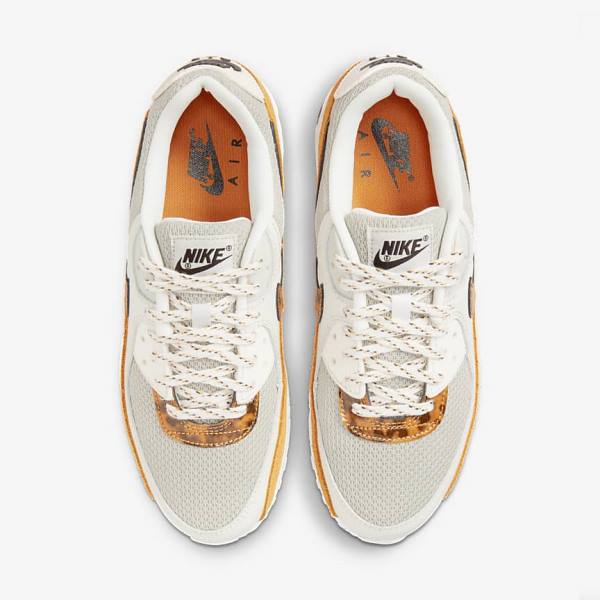 Nike Air Max 90 Sneakers Damen Braun Hellbeige Gelb | NK409AJV