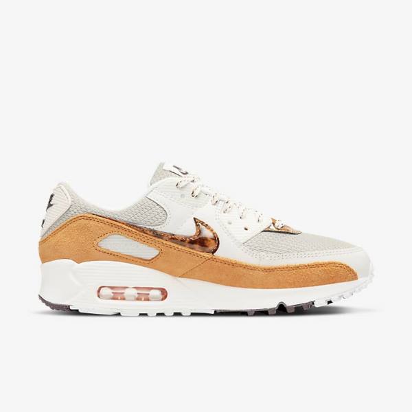 Nike Air Max 90 Sneakers Damen Braun Hellbeige Gelb | NK409AJV