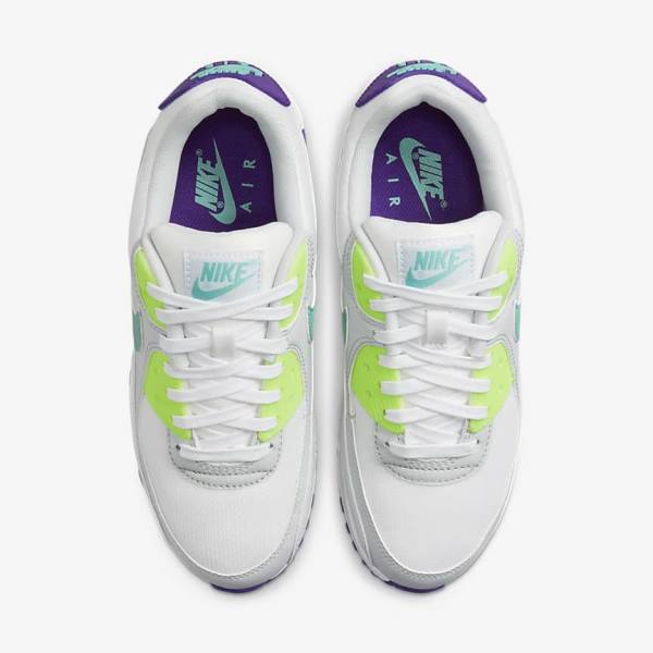 Nike Air Max 90 Sneakers Damen Weiß Platin Türkis | NK148NYU