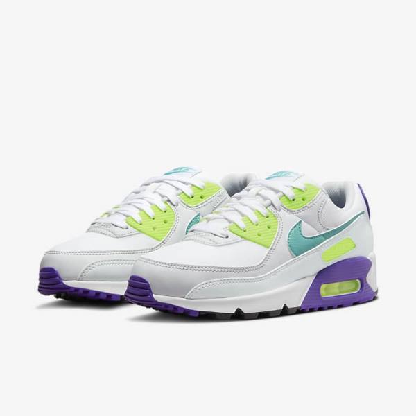 Nike Air Max 90 Sneakers Damen Weiß Platin Türkis | NK148NYU