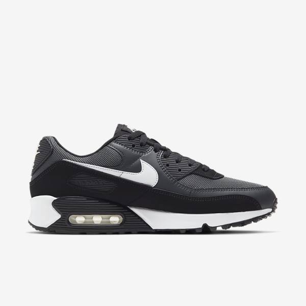 Nike Air Max 90 Sneakers Herren Grau Dunkelgrau Schwarz Weiß | NK560QRX