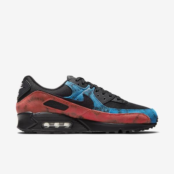 Nike Air Max 90 Sneakers Herren Schwarz Blau Rot Weiß | NK156XCR