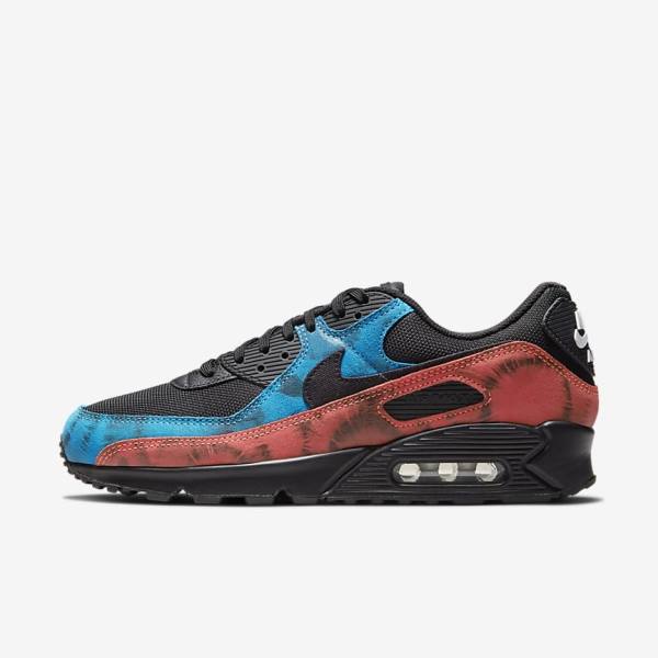 Nike Air Max 90 Sneakers Herren Schwarz Blau Rot Weiß | NK156XCR