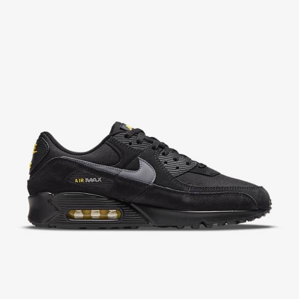 Nike Air Max 90 Sneakers Herren Schwarz Gelb Metal Grau | NK174VYD