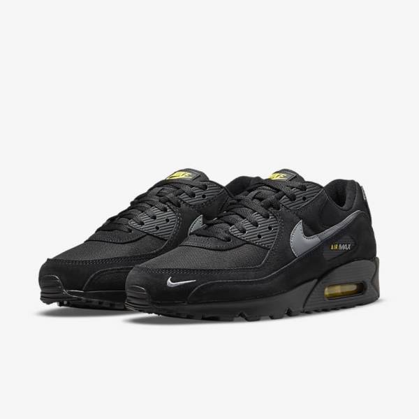 Nike Air Max 90 Sneakers Herren Schwarz Gelb Metal Grau | NK174VYD