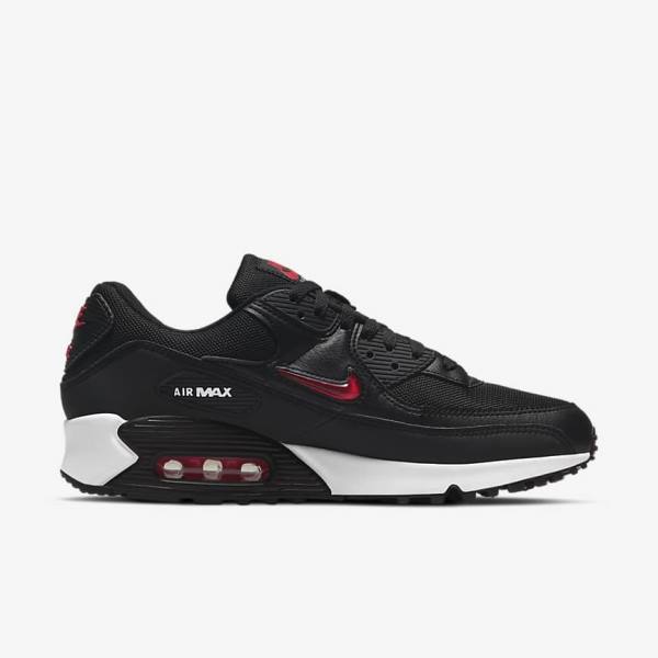 Nike Air Max 90 Sneakers Herren Schwarz Weiß Rot | NK653PZB