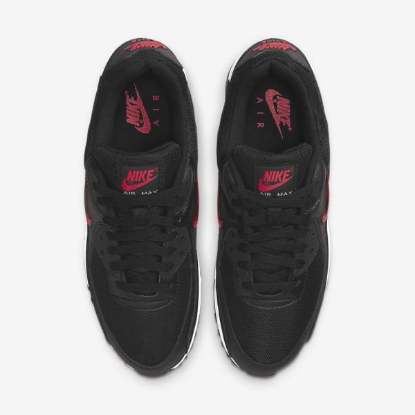 Nike Air Max 90 Sneakers Herren Schwarz Weiß Rot | NK653PZB