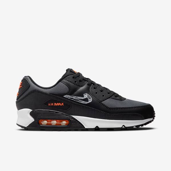 Nike Air Max 90 Sneakers Herren Schwarz Orange Grau Weiß | NK690OIR