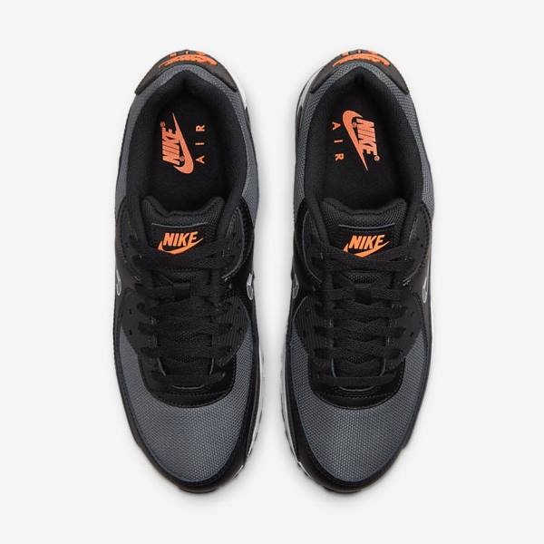 Nike Air Max 90 Sneakers Herren Schwarz Orange Grau Weiß | NK690OIR