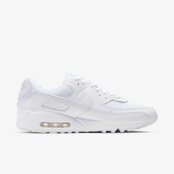 Nike Air Max 90 Sneakers Herren Weiß Grau Weiß | NK638XFZ