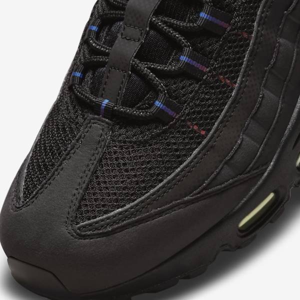 Nike Air Max 95 Sneakers Herren Schwarz Blau Hellrot | NK728ZKP