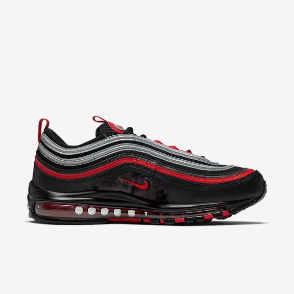 Nike Air Max 97 Sneakers Herren Schwarz Metal Silber Rot | NK639TVE