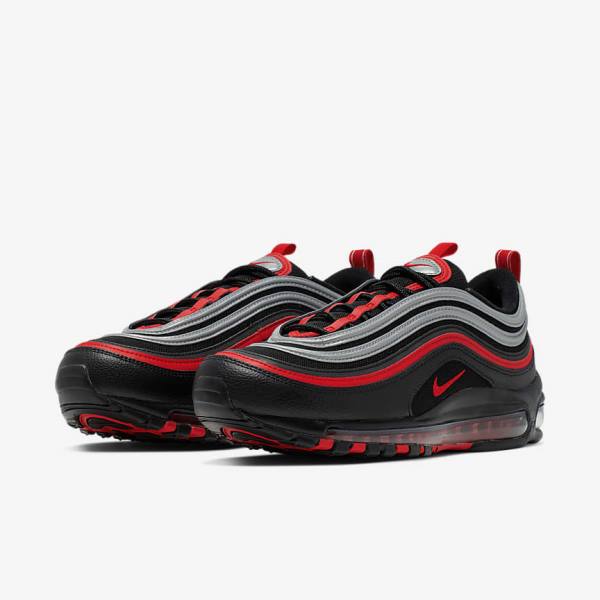 Nike Air Max 97 Sneakers Herren Schwarz Metal Silber Rot | NK639TVE