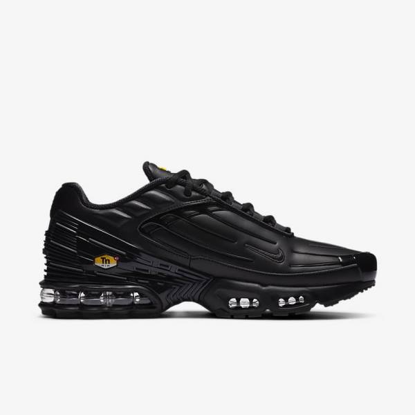 Nike Air Max Plus 3 Leder Sneakers Herren Schwarz Dunkelgrau | NK396XQL