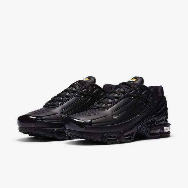 Nike Air Max Plus 3 Leder Sneakers Herren Schwarz Dunkelgrau | NK396XQL