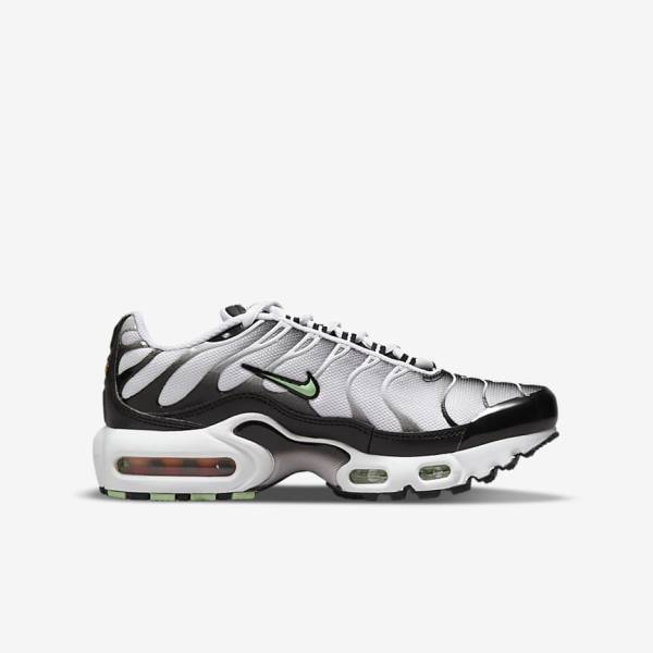 Nike Air Max Plus Older Sneakers Kinder Weiß Schwarz Silber Mintfarben | NK387VOG