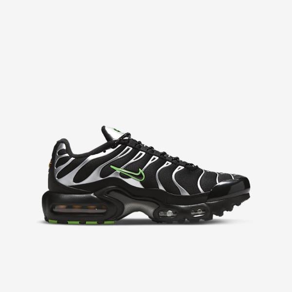 Nike Air Max Plus Older Sneakers Kinder Schwarz Grün Metal Silber Schwarz | NK503OVG