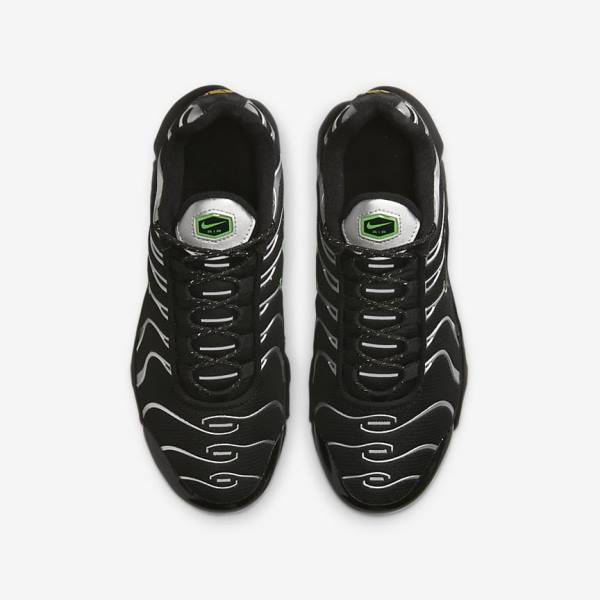 Nike Air Max Plus Older Sneakers Kinder Schwarz Grün Metal Silber Schwarz | NK503OVG