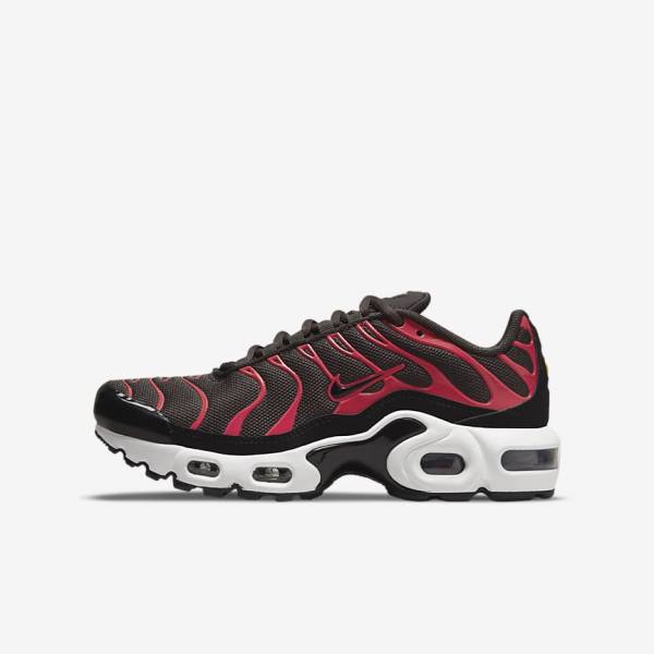 Nike Air Max Plus Older Sneakers Kinder Grau Rot Weiß Schwarz | NK526FVO