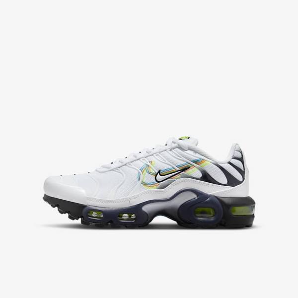 Nike Air Max Plus Older Sneakers Kinder Weiß Grau Blau | NK735QMT