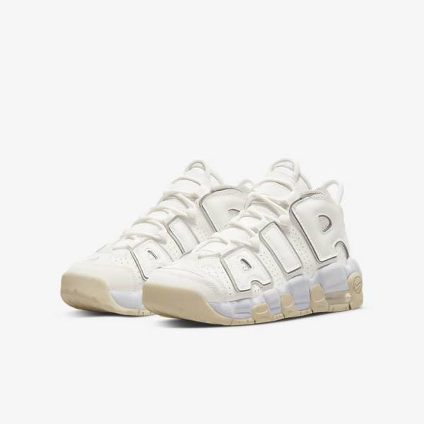 Nike Air More Uptempo Older Sneakers Kinder Weiß Braun Hell | NK310RVJ