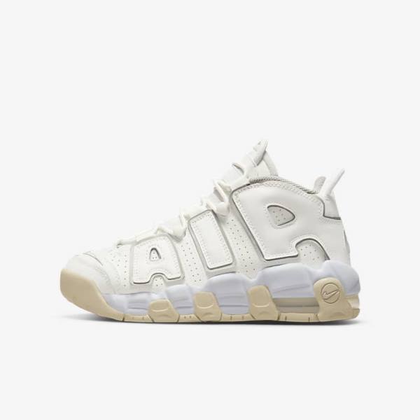 Nike Air More Uptempo Older Sneakers Kinder Weiß Braun Hell | NK310RVJ