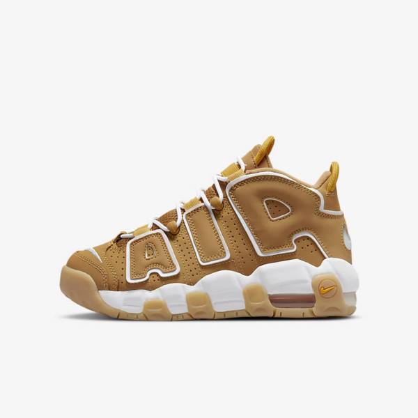 Nike Air More Uptempo Older Sneakers Kinder Braun Hellbraun Weiß | NK745UWP