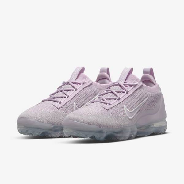 Nike Air VaporMax 2021 FK Sneakers Damen Hellrosa Weiß Metal Silber Lila | NK279AEX