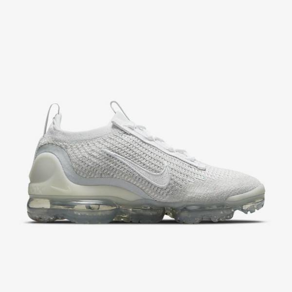 Nike Air VaporMax 2021 FK Sneakers Damen Weiß Platin Metal Silber Weiß | NK534ONB