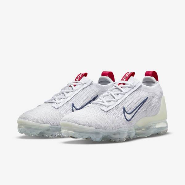 Nike Air VaporMax 2021 Flyknit Sneakers Damen Navy Weiß | NK693JEO