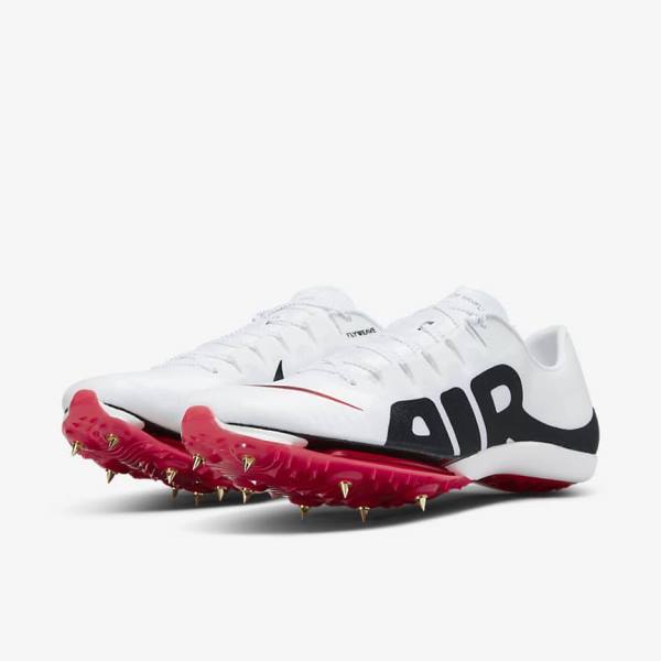 Nike Air Zoom Maxfly More Uptempo Athletics Sprinting Spikes Laufschuhe Herren Weiß Rot Schwarz | NK172TYS