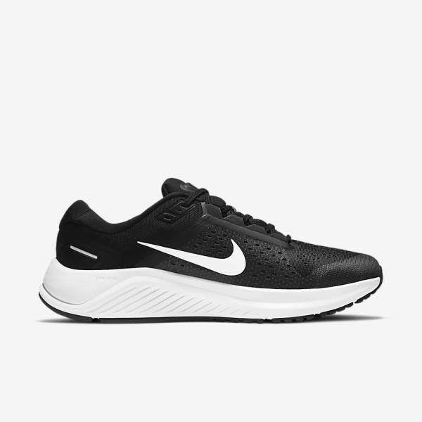 Nike Air Zoom Structure 23 Straßen Laufschuhe Herren Schwarz Dunkelgrau Weiß | NK417AIN