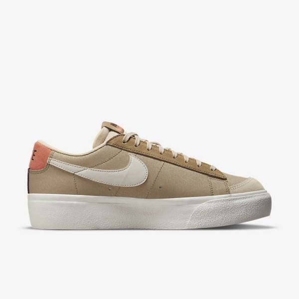 Nike Blazer Low Plattform SP Sneakers Damen Khaki Hellbeige | NK784QJS